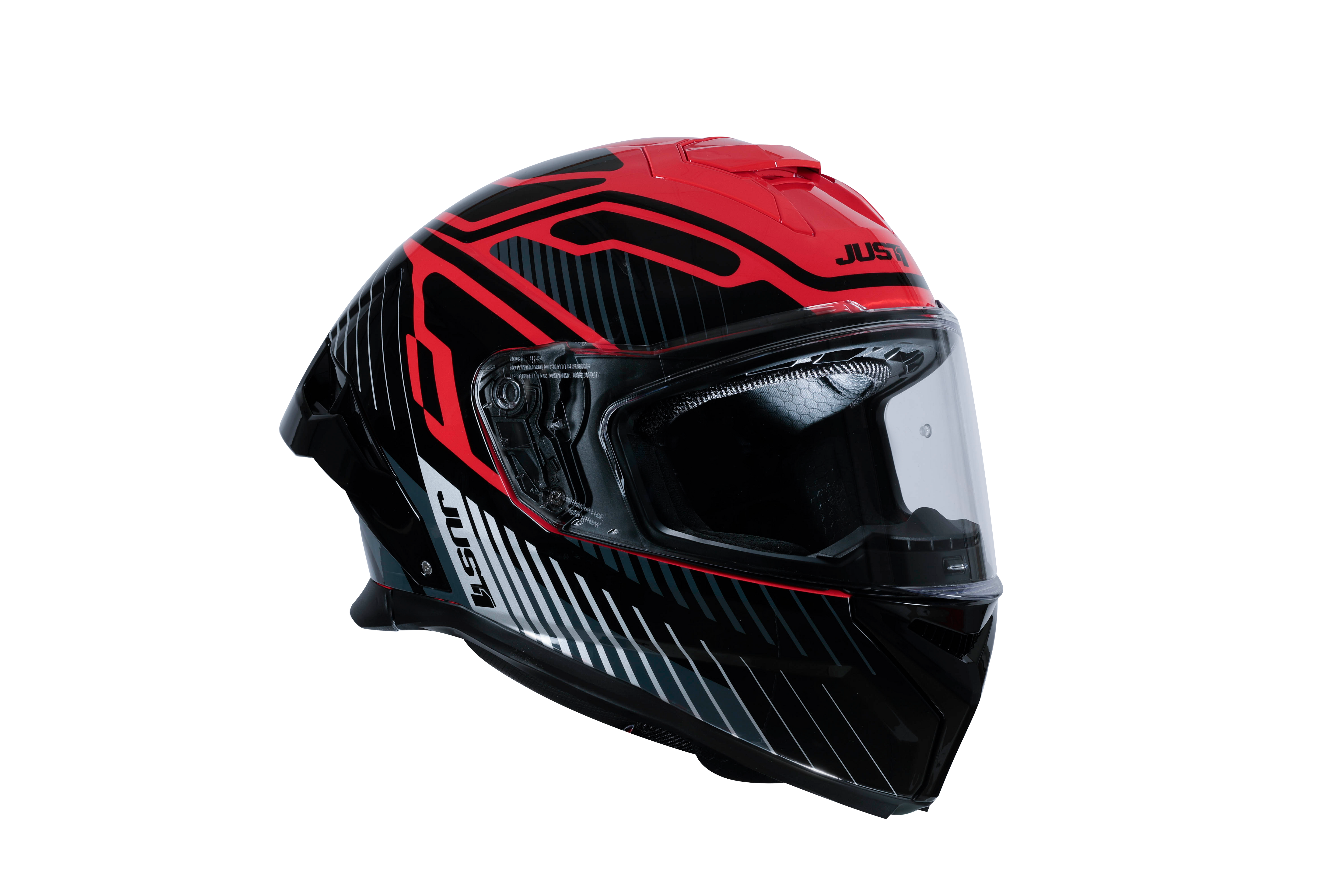 Just1 J-STR Helmet Tactical Silver / Red Gloss 6030390171003 