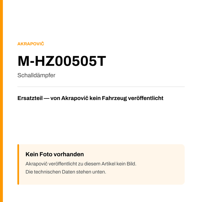 Akrapovic Schalldämpfer M-HZ00505T — Platzhalter, kein Herstellerfoto verfügbar
