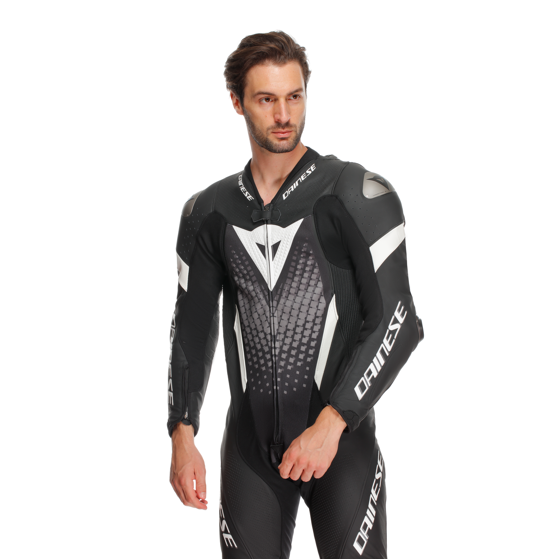 Dainese Laguna SECA 6 one -piece leather combination - perforated racing suit | Men | Black-and-white