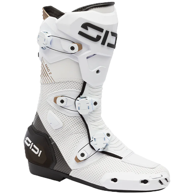 Botas de moto Sidi MAG 2 Air Brancas e Pretas - 203 