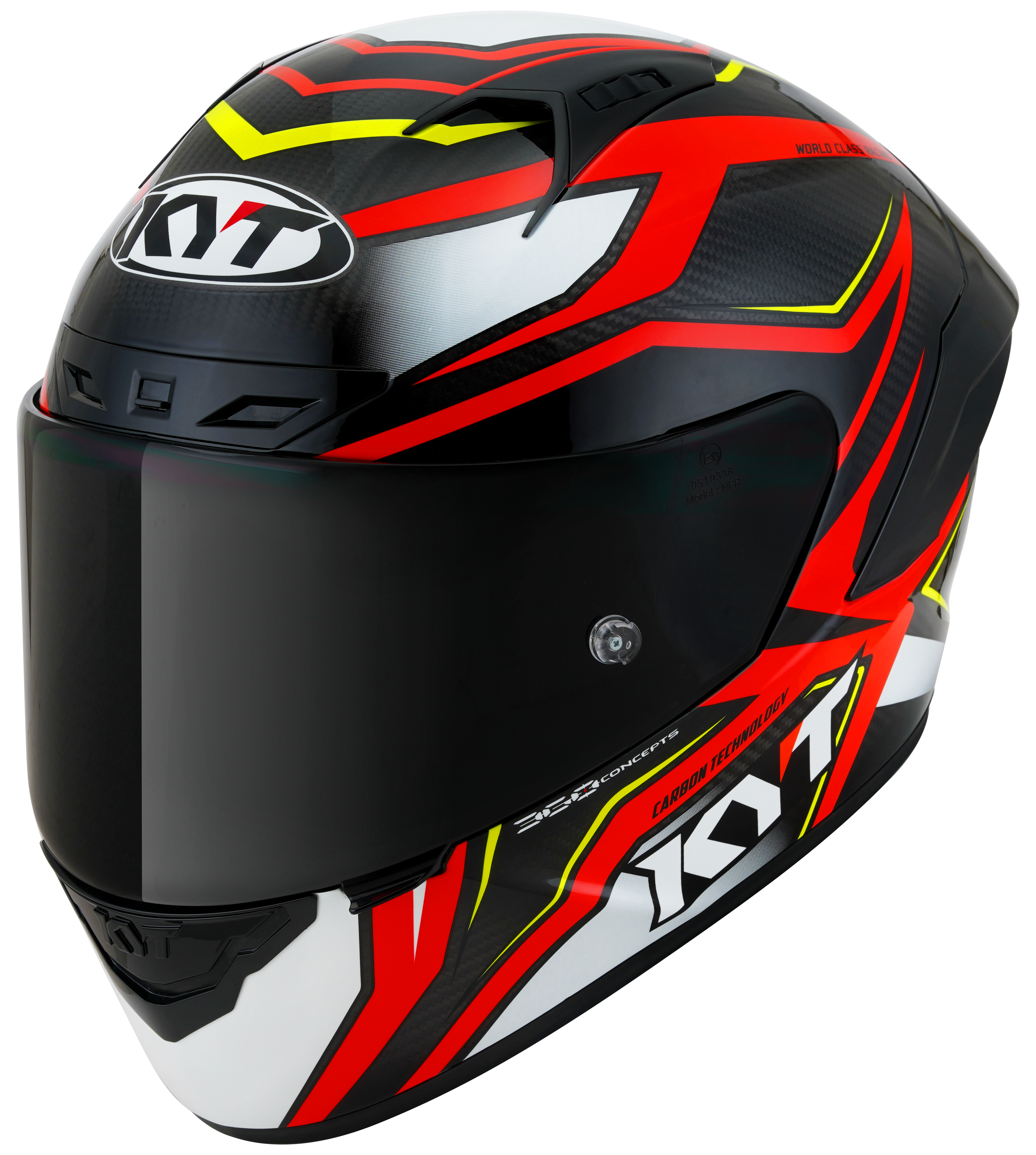 Kyt NZ-Race Helm Carbon Stride Glossy red/white Y6NZ0026