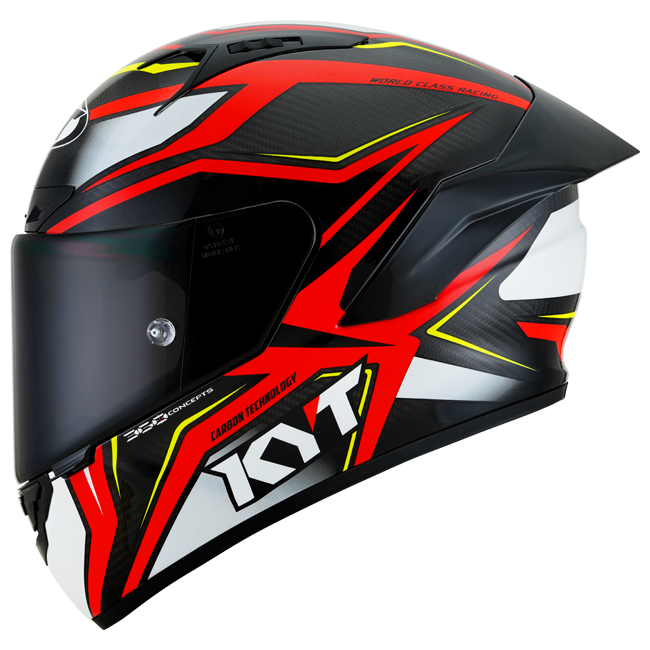 KYT NZ-Race Capacete Carbon Stride Brilhante Vermelho/Branco Y6NZ0026 