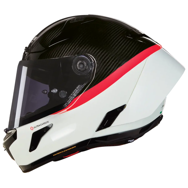 Capacete Nolan X-804 RS Ultra Carbon Branco/Vermelho D.O.C 346 