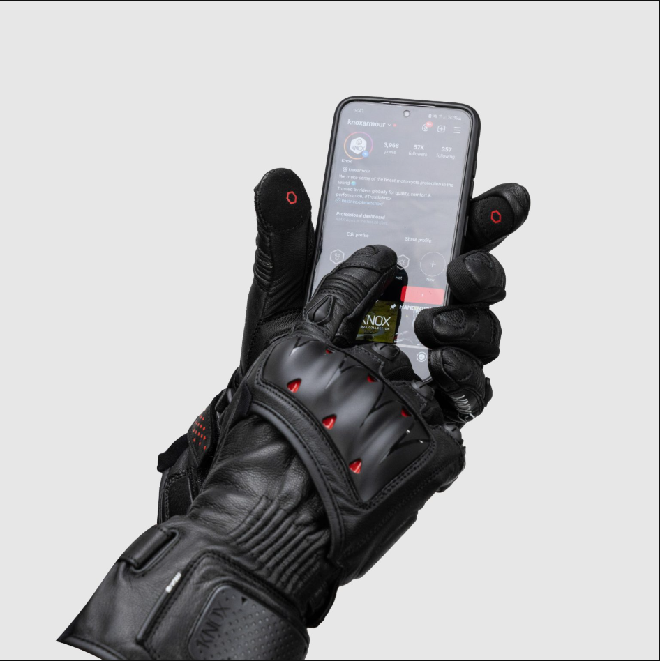 Knox Oulton MK2 Sport Leather Gloves | Men | Black/Red | 1011352110030 
