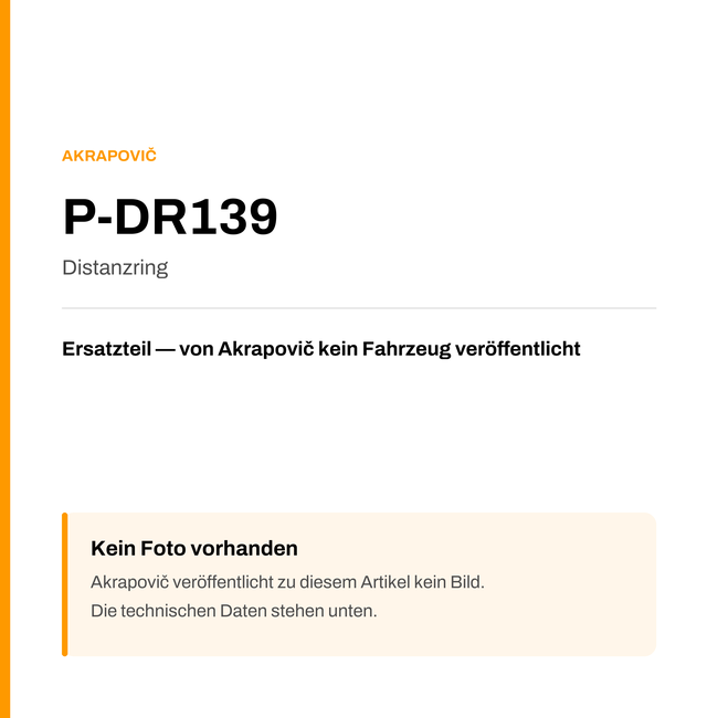 Akrapovic Distanzring P-DR139 — Platzhalter, kein Herstellerfoto verfügbar