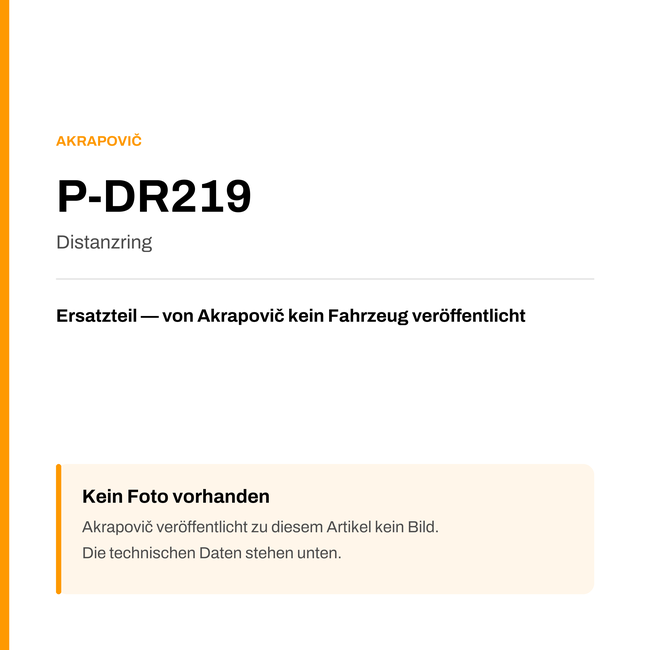Akrapovic Distanzring P-DR219 — Platzhalter, kein Herstellerfoto verfügbar