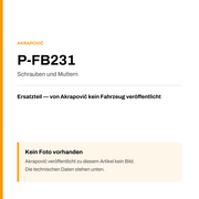 Akrapovic Schrauben und Muttern P-FB231 — Platzhalter, kein Herstellerfoto verfügbar