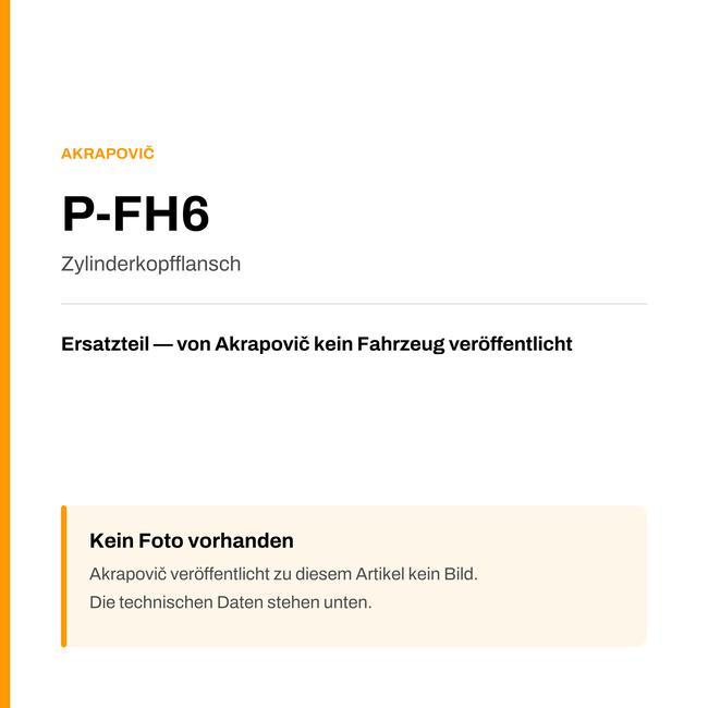 Akrapovic Zylinderkopfflansch P-FH6 — Platzhalter, kein Herstellerfoto verfügbar