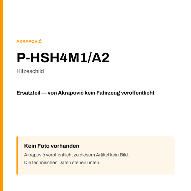 Akrapovic Hitzeschild P-HSH4M1/A2 — Platzhalter, kein Herstellerfoto verfügbar