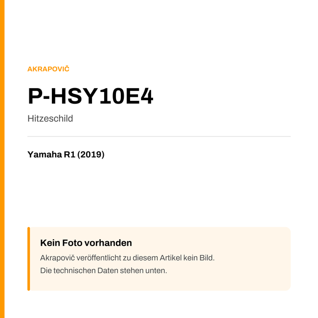 Akrapovic Hitzeschild Yamaha R1 (19-19) P-HSY10E4 — Platzhalter, kein Herstellerfoto verfügbar