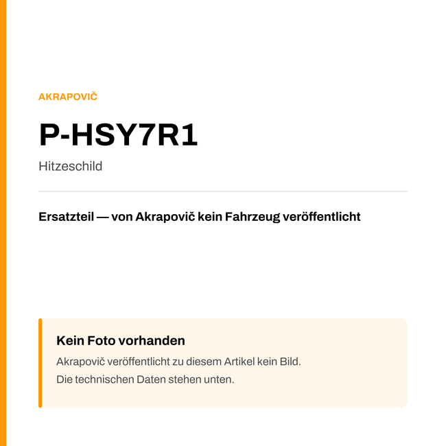 Akrapovic Hitzeschild P-HSY7R1 — Platzhalter, kein Herstellerfoto verfügbar