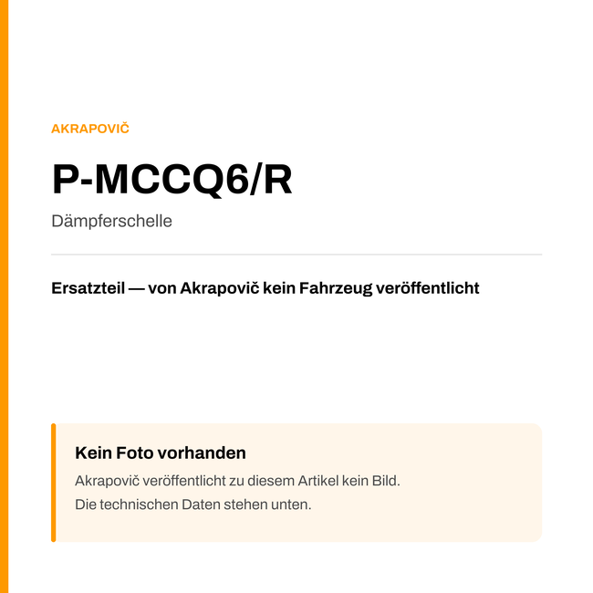 Akrapovic Dämpferschelle P-MCCQ6/R — Platzhalter, kein Herstellerfoto verfügbar