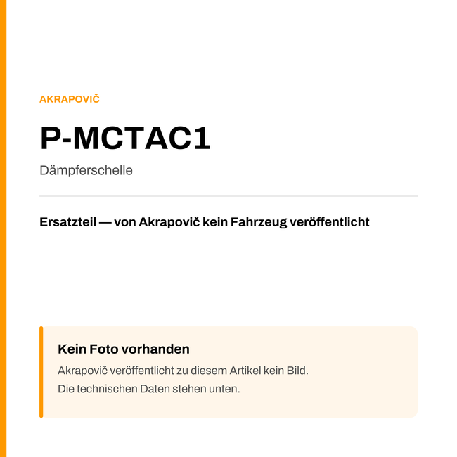 Akrapovic Dämpferschelle P-MCTAC1 — Platzhalter, kein Herstellerfoto verfügbar