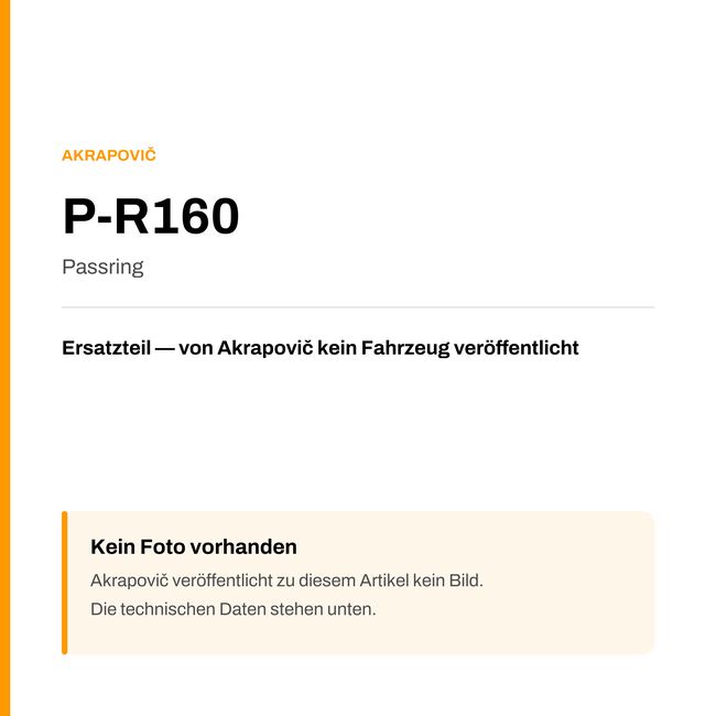 Akrapovic Passring P-R160 — Platzhalter, kein Herstellerfoto verfügbar
