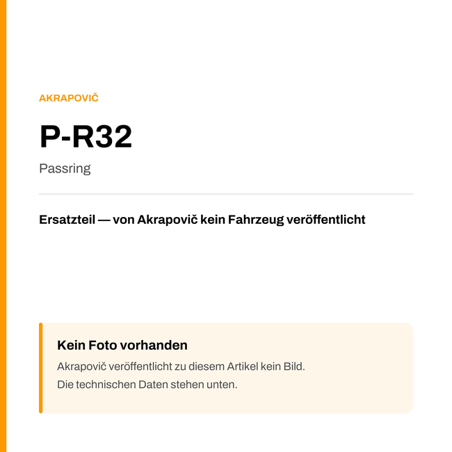 Akrapovic Passring P-R32 — Platzhalter, kein Herstellerfoto verfügbar