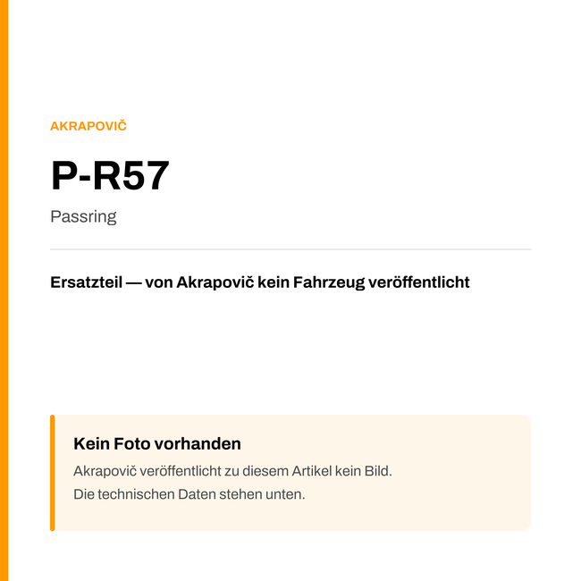 Akrapovic Passring P-R57 — Platzhalter, kein Herstellerfoto verfügbar