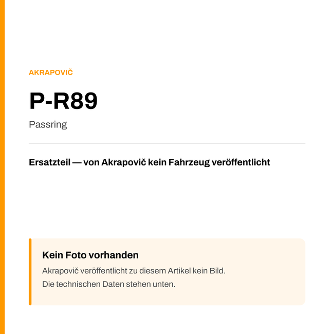 Akrapovic Passring P-R89 — Platzhalter, kein Herstellerfoto verfügbar