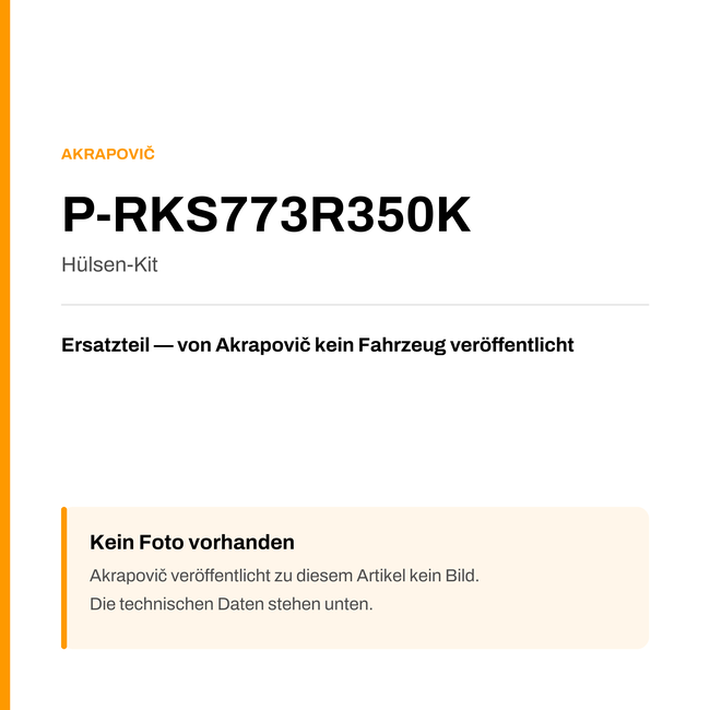 Akrapovic Hülsen-Kit P-RKS773R350K — Platzhalter, kein Herstellerfoto verfügbar