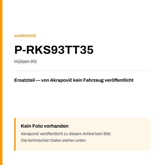 Akrapovic Hülsen-Kit P-RKS93TT35 — Platzhalter, kein Herstellerfoto verfügbar