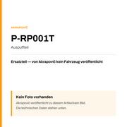 Akrapovic Auspuffteil P-RP001T — Platzhalter, kein Herstellerfoto verfügbar
