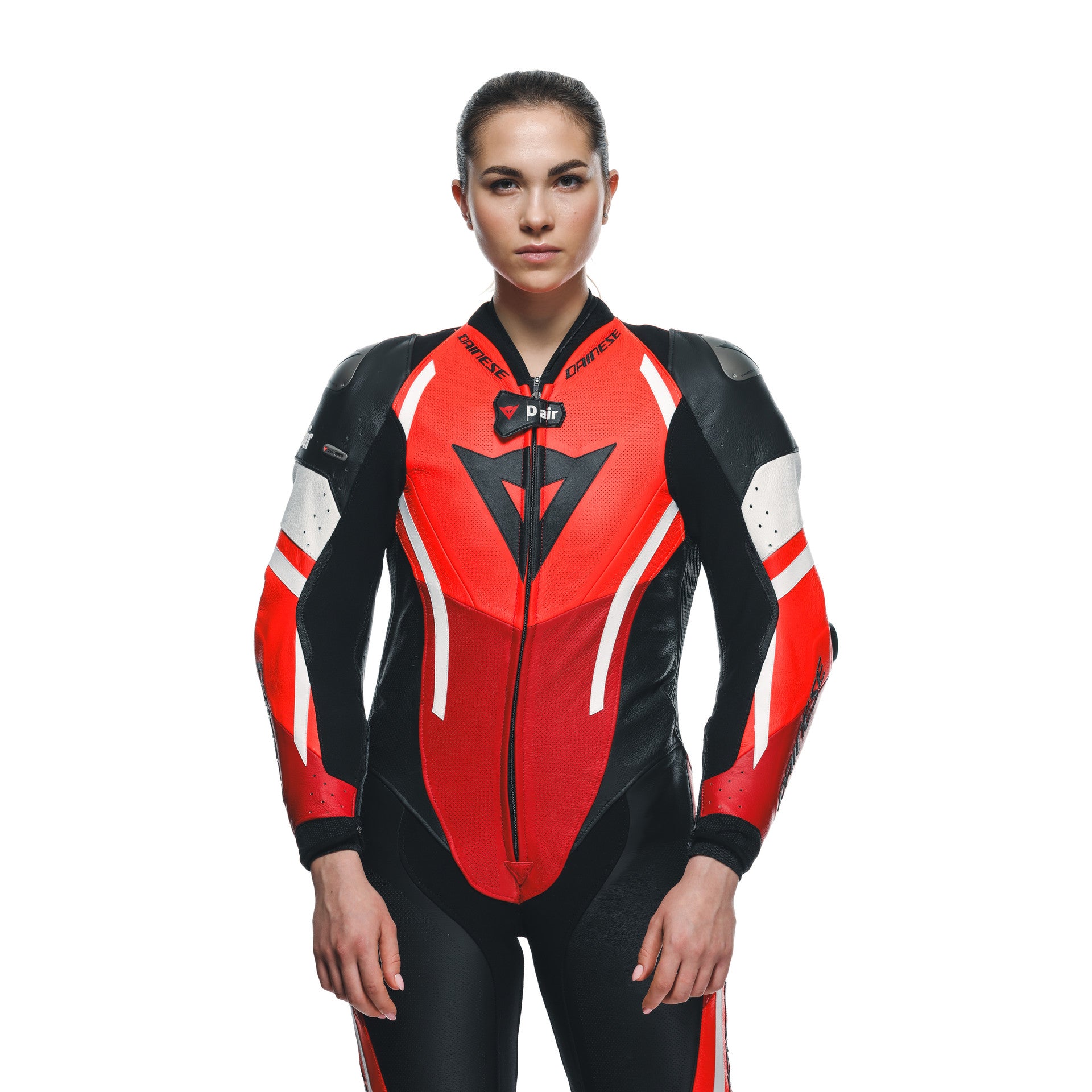 Dainese Misano 3 Lady D-AIR® one-piece leather combination-perforated airbag racing suit | Women | Red