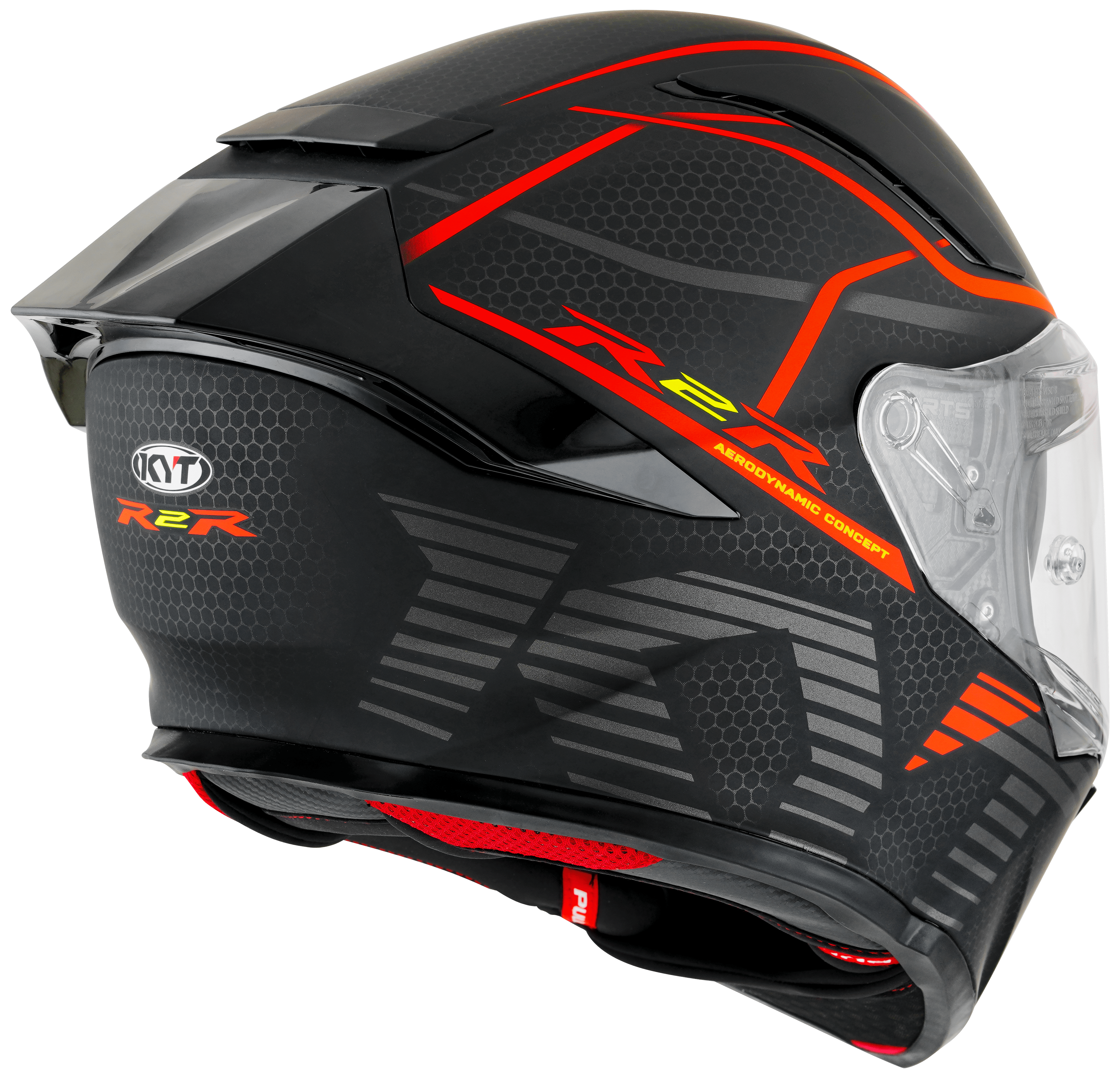 KYT R2R Capacete Concept Matte Preto / Vermelho Y6R20008 