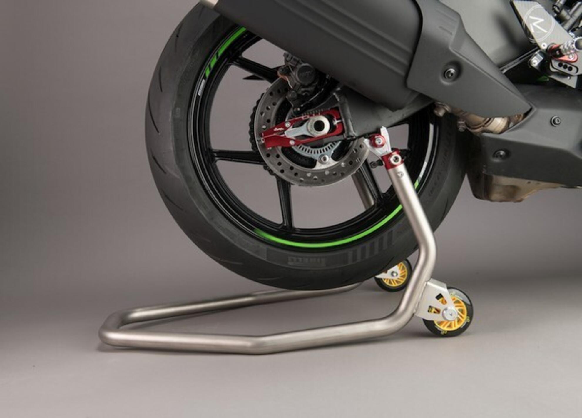 Stainless steel rear paddock stand LighTech Ducati Panigale V4/S/R (25-26) with fork mounts RSS005F 