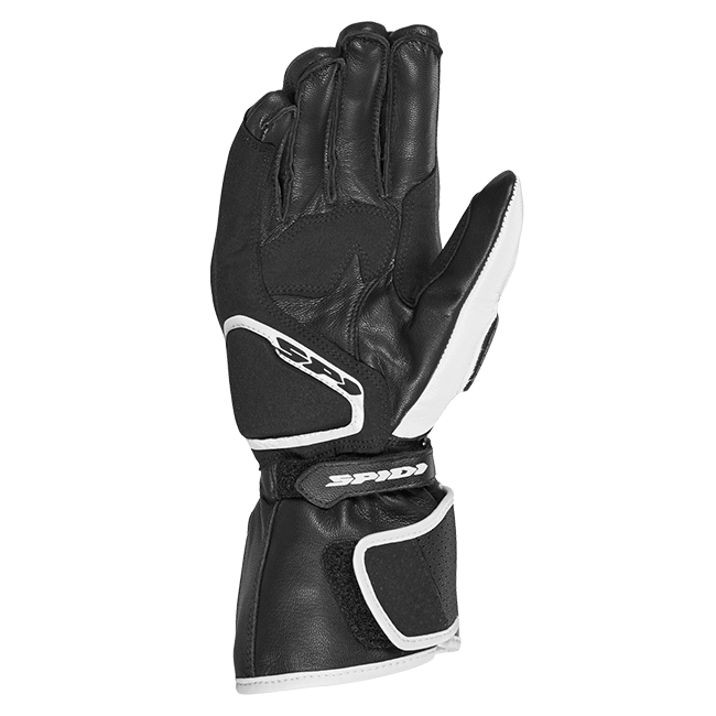 Spidi STR-6 Racing Luvas de Couro para Motocicleta | Masculino | Preto/Branco | A221011 
