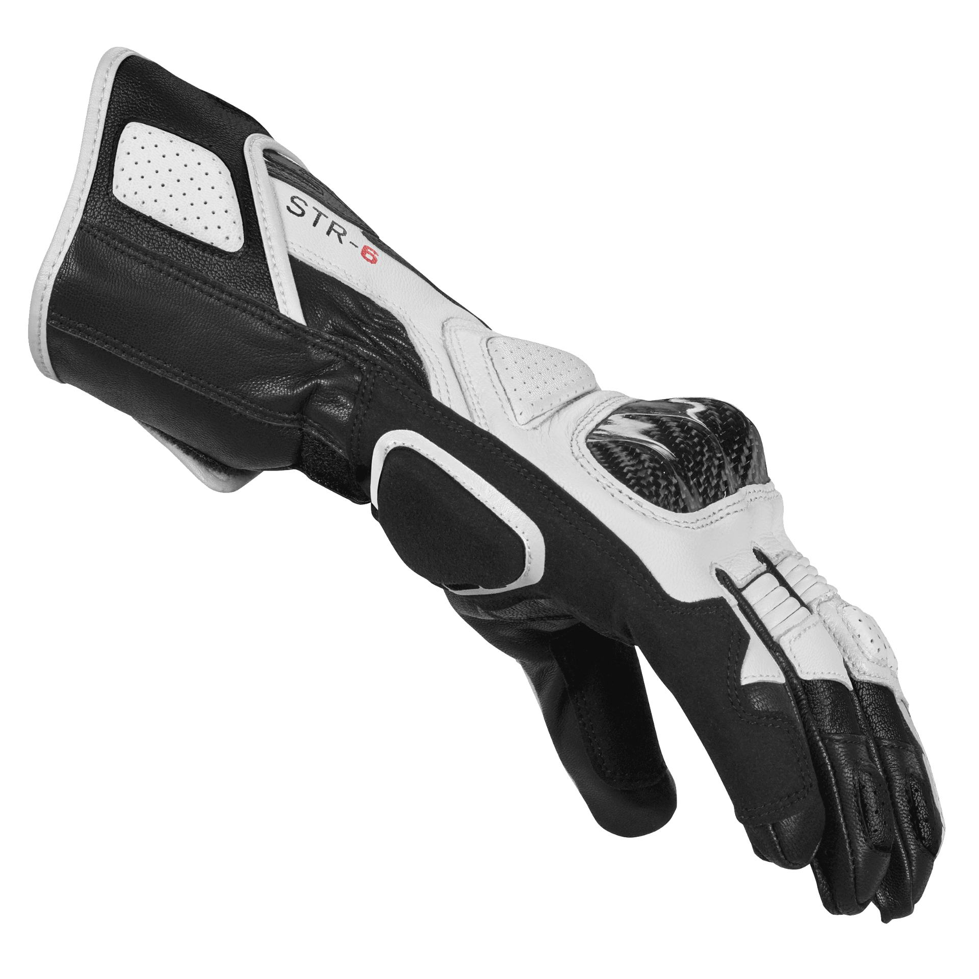 Spidi STR-6 Racing Motorcycle Leather Gloves | Men's | Black/White | A221011 