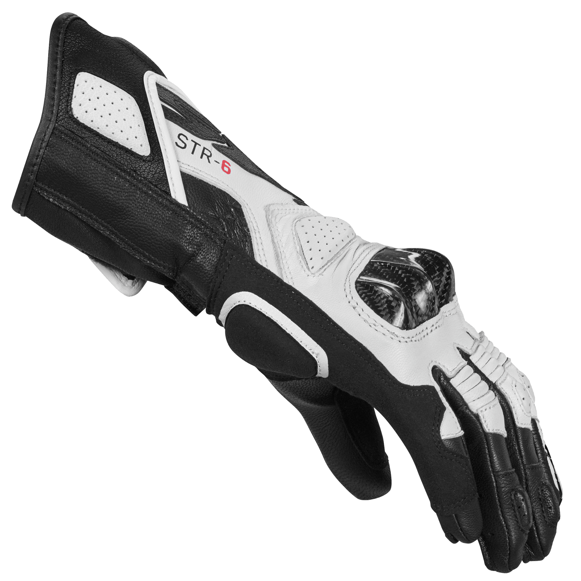 Spidi STR-6 Sport motorcycle leather gloves | Women | Black/White | A222011 