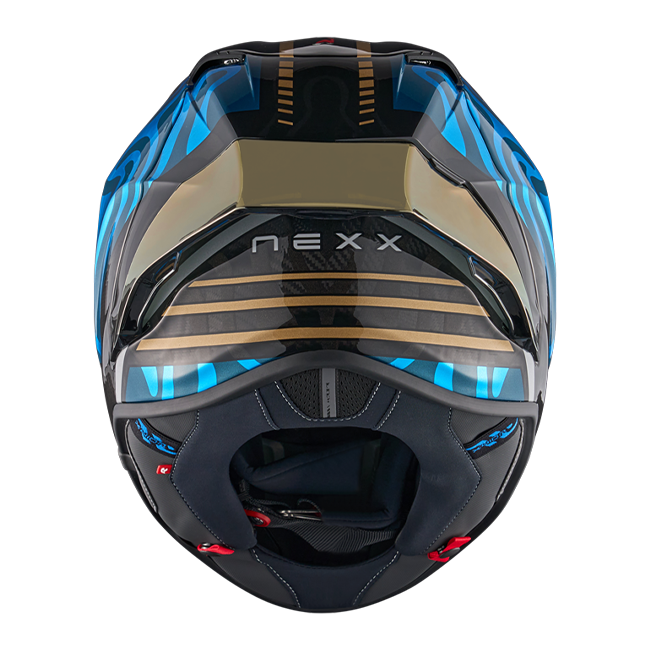 Nexx X.R3R Capacete Swirl Carbono Azul Céu Dourado 01XR323489780 