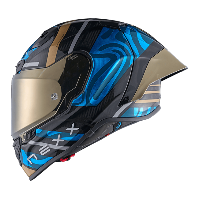 Nexx X.R3R Capacete Swirl Carbono Azul Céu Dourado 01XR323489780 