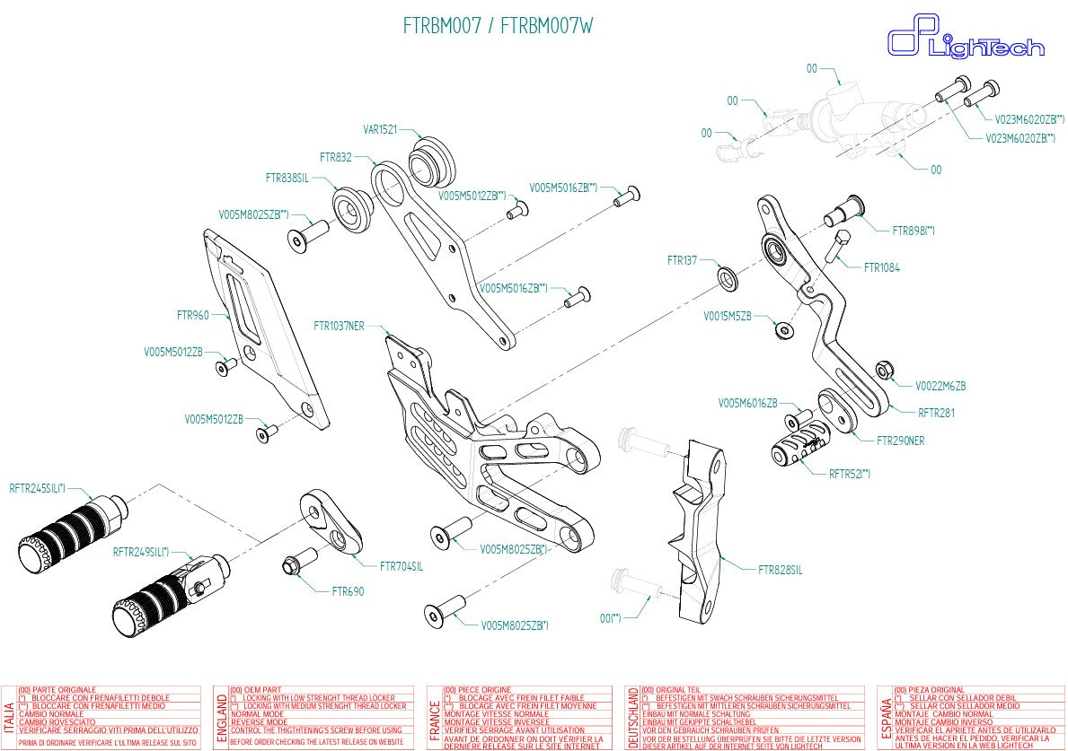 Sistema de escapamento LighTech BMW S1000RR K67 (19-26) FTRBM007/W 