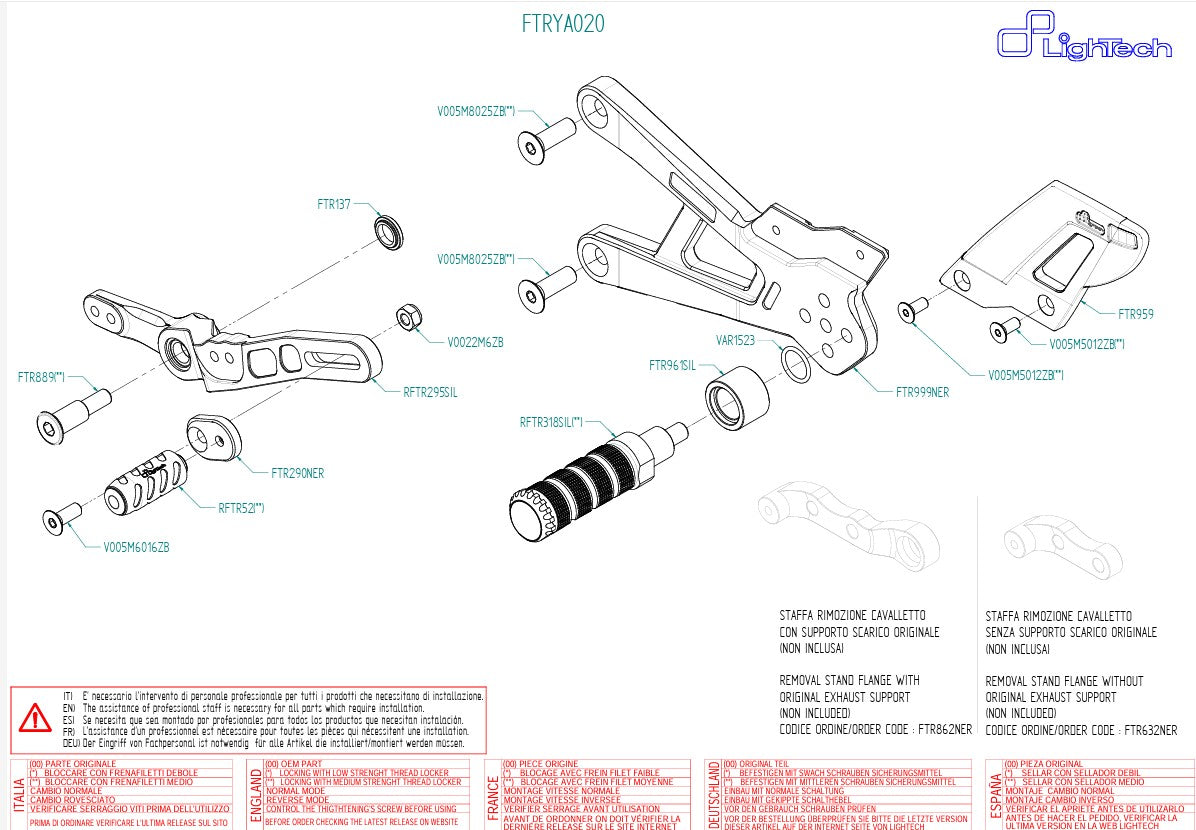 Sistema de travões Track-Use LighTech Yamaha YZF-R1/M RN32, RN49 & RN65 (15-25) FTRYA020 