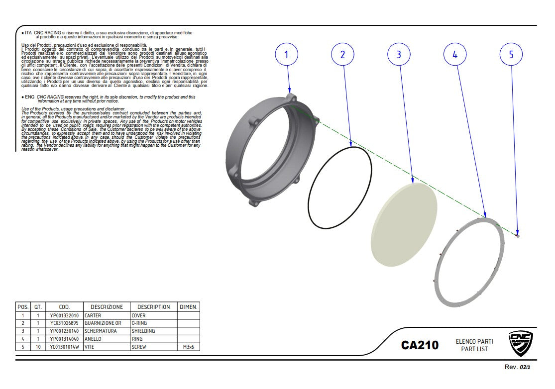 Transparent clutch cover Troy Bayliss Limited Edition CNC Racing Ducati Panigale V4/S (2025) CA210TB 