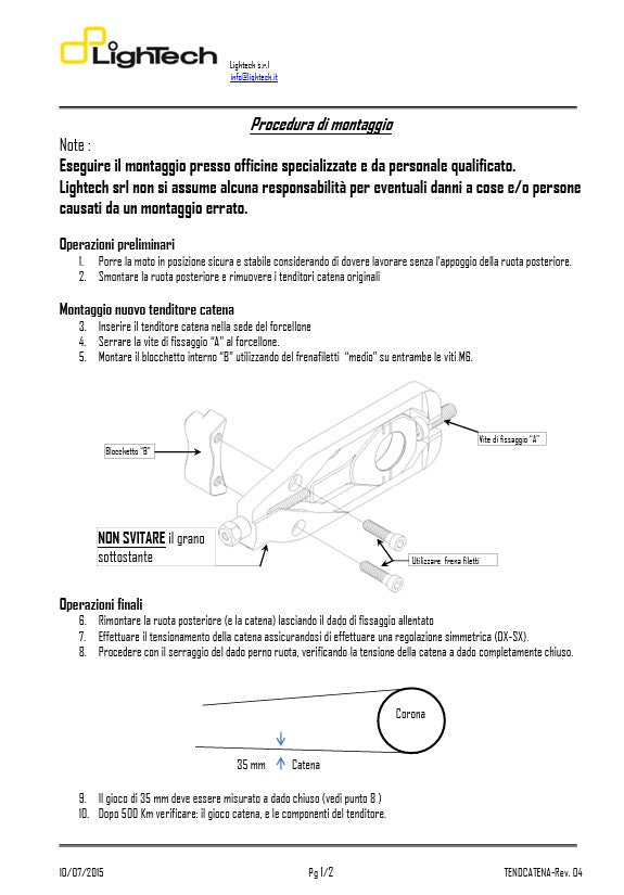 Tensionador de corrente LighTech Yamaha R6 RJ27 (17-25) TEYA006 