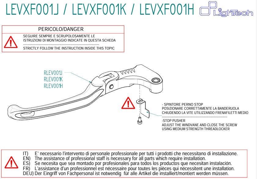 Manete de embreagem dobrável LighTech Aprilia RS 660 (20-26) LEVXF001J 