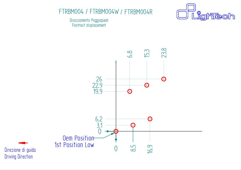 Footrest system LighTech BMW S1000RR K46 (15-18) FTRBM004/W 