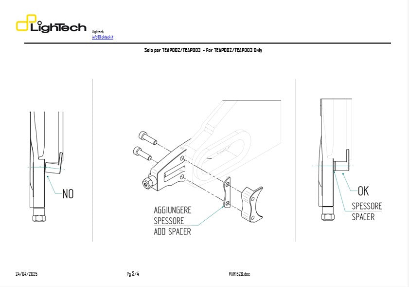 Tensionador de corrente LighTech Aprilia RSV4/RR/RF/1100 Factory (15-20) TEAP003 
