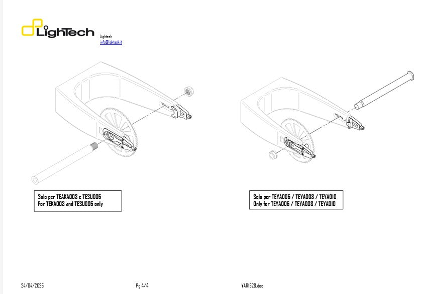 Tensionador de corrente LighTech Aprilia RSV4/RR/RF/1100 Factory (15-20) TEAP003 