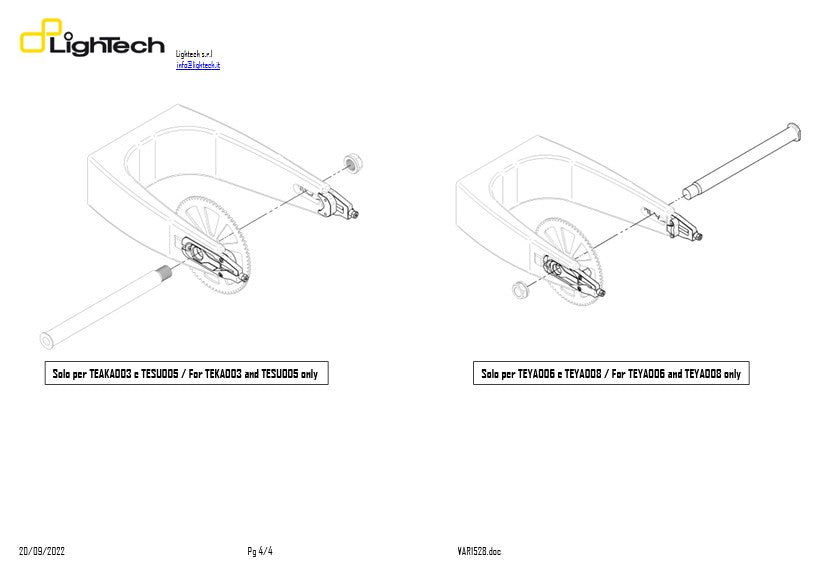 Chain tensioner LIGHTECH BMW S1000RR K67 (19-25) Tebm003