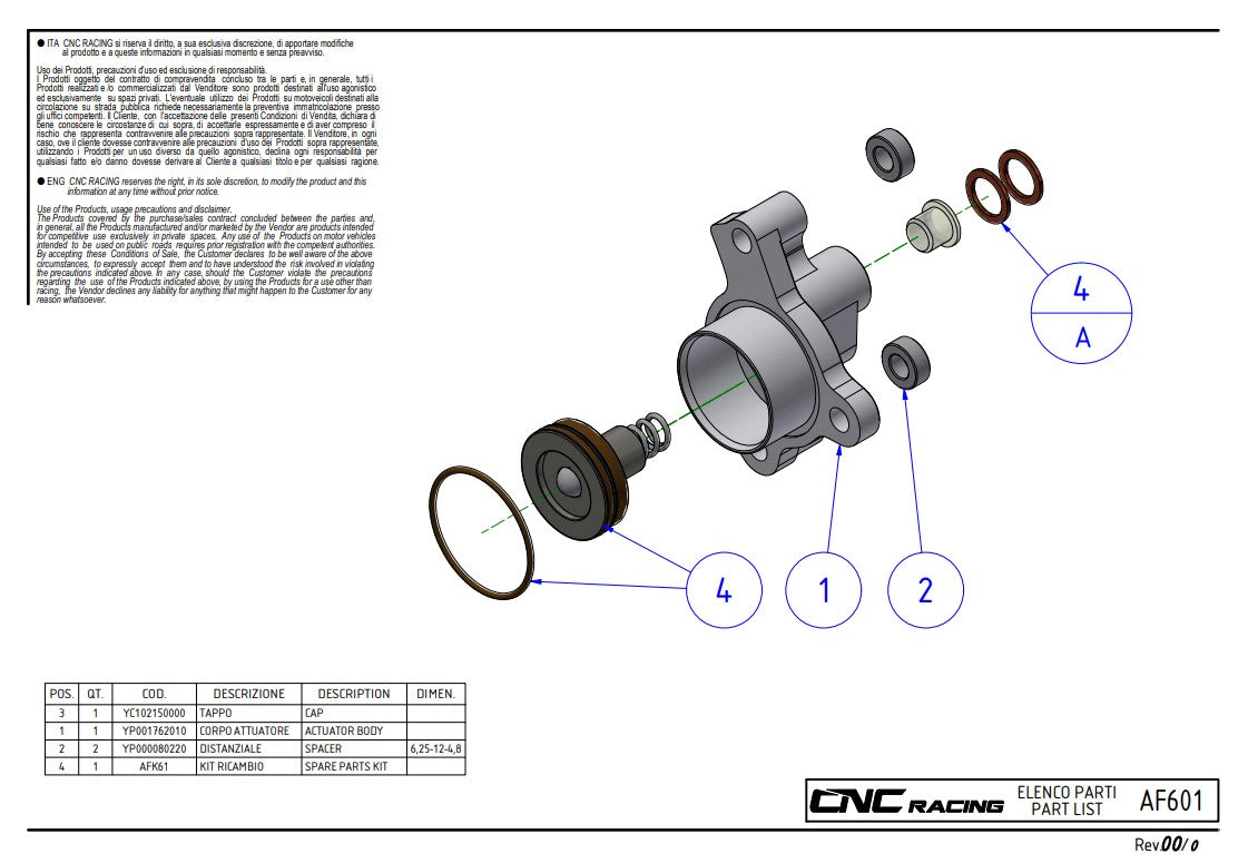 Clutch master cylinder CNC Racing Ducati Panigale V4/S (2025) AF601 