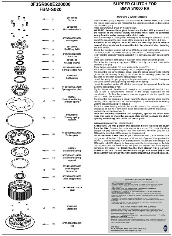 STM Embreagem Anti-Hopping BMW M1000RR K66 (23-26) FBM-S020 