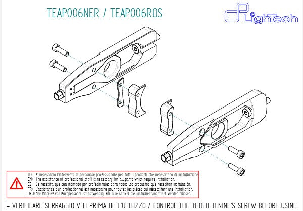 Chain Tensioner Rear Configuration LighTech Aprilia RSV4/RR/1100 Factory (21-26) TEAP006 