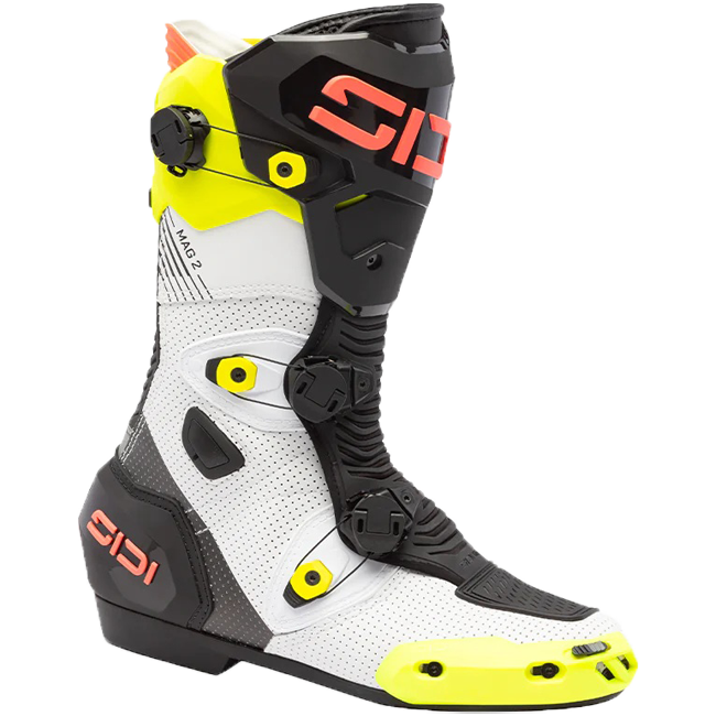 Botas de moto Sidi MAG 2 Air Amarelo Fluorescente / Coral Vermelho - 390 