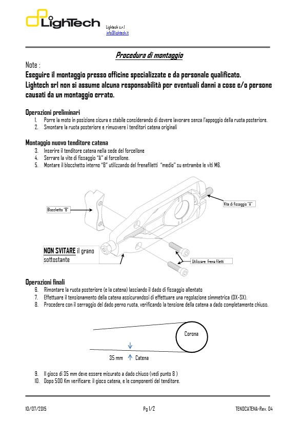 Chain tensioner Lightech Kawasaki ZX-10 R (11-15) Teka003