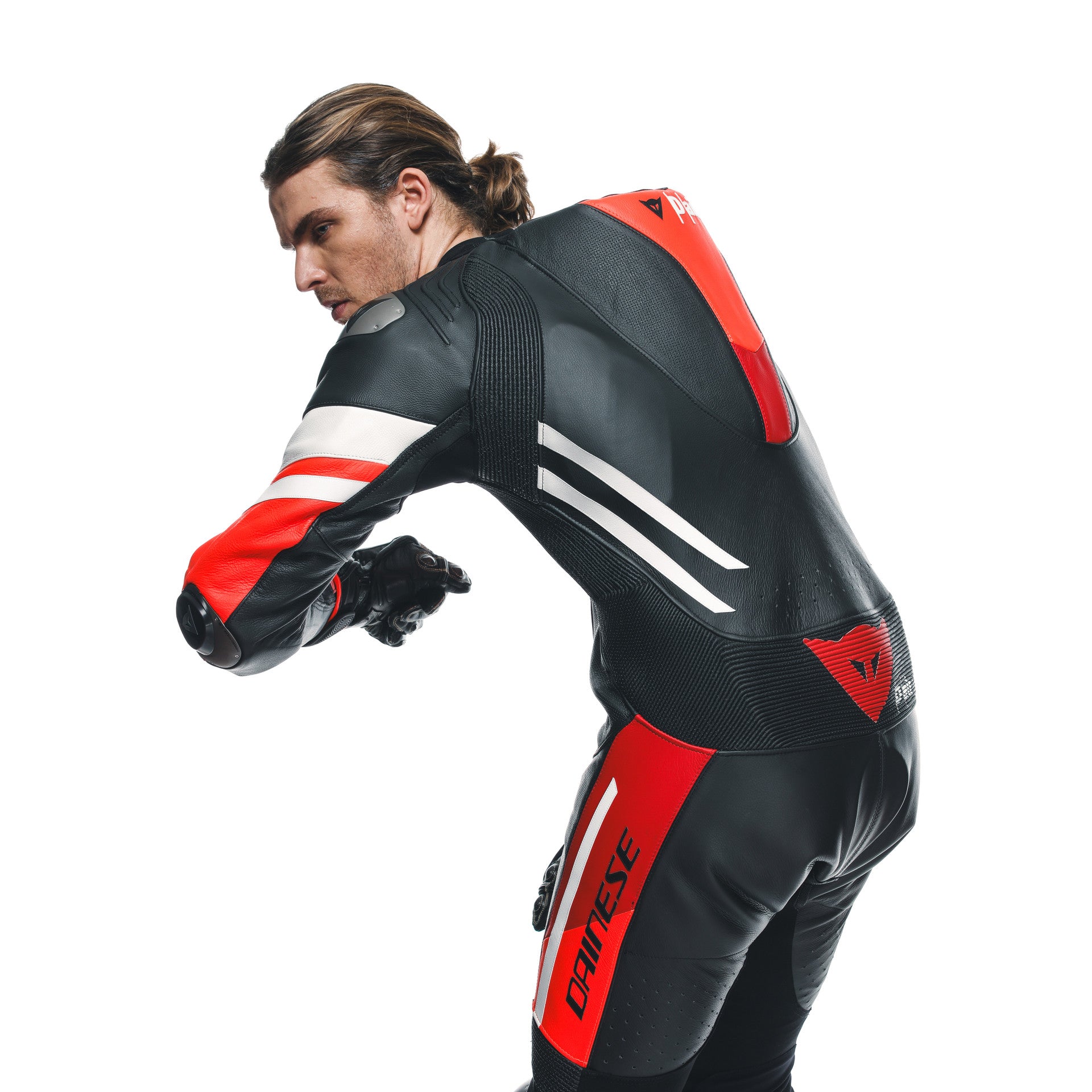 Dainese Misano 3 D-AIR® One-Piece Leather Suit – Perforated Airbag Racing Suit | Men | Red 