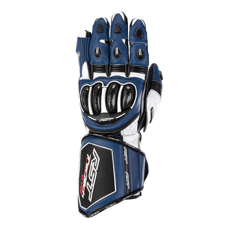 RST Tractech Evo 4 luvas de couro para motociclo | Homem | Azul/Branco/Preto | 102666 