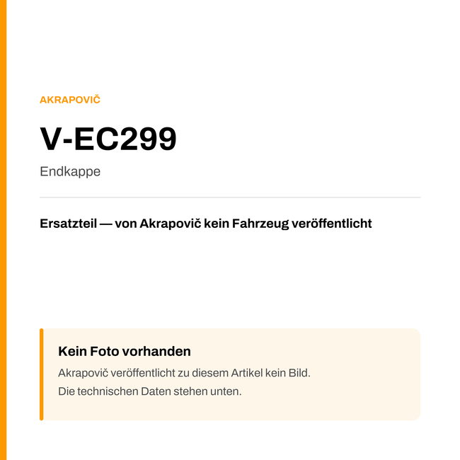 Akrapovic Endkappe V-EC299 — Platzhalter, kein Herstellerfoto verfügbar