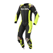 IXON Vortex 3 One-Piece Suit Leather Suit – Perforated Racing Suit | Men | Black/Neon Yellow 